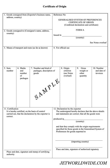 CERS Form B 13 Declaration Of Exportation Shipping From Canada   Sample COO Global 